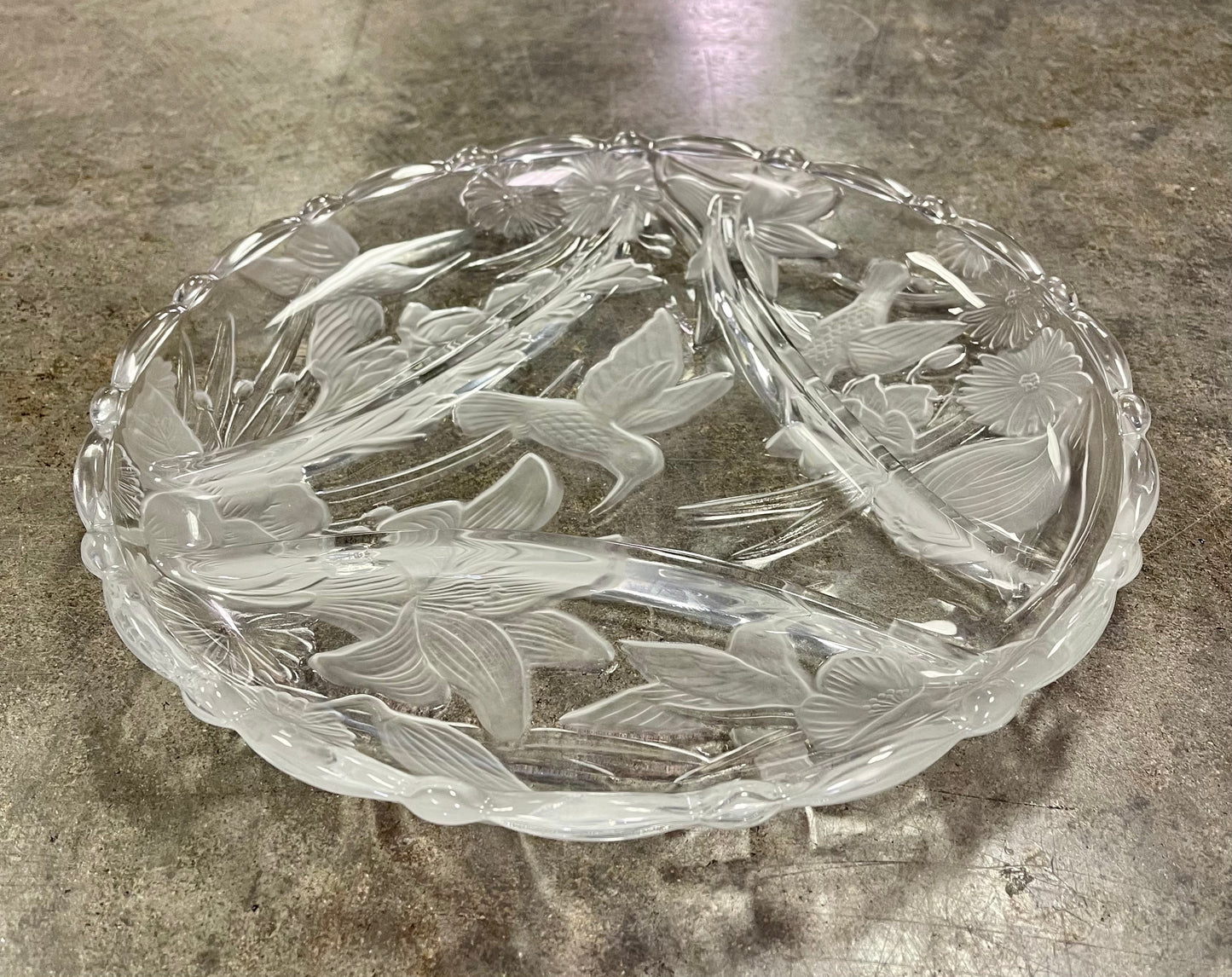 Crystal Clear Studios Fantasia 13-inch Divided Glass Platter