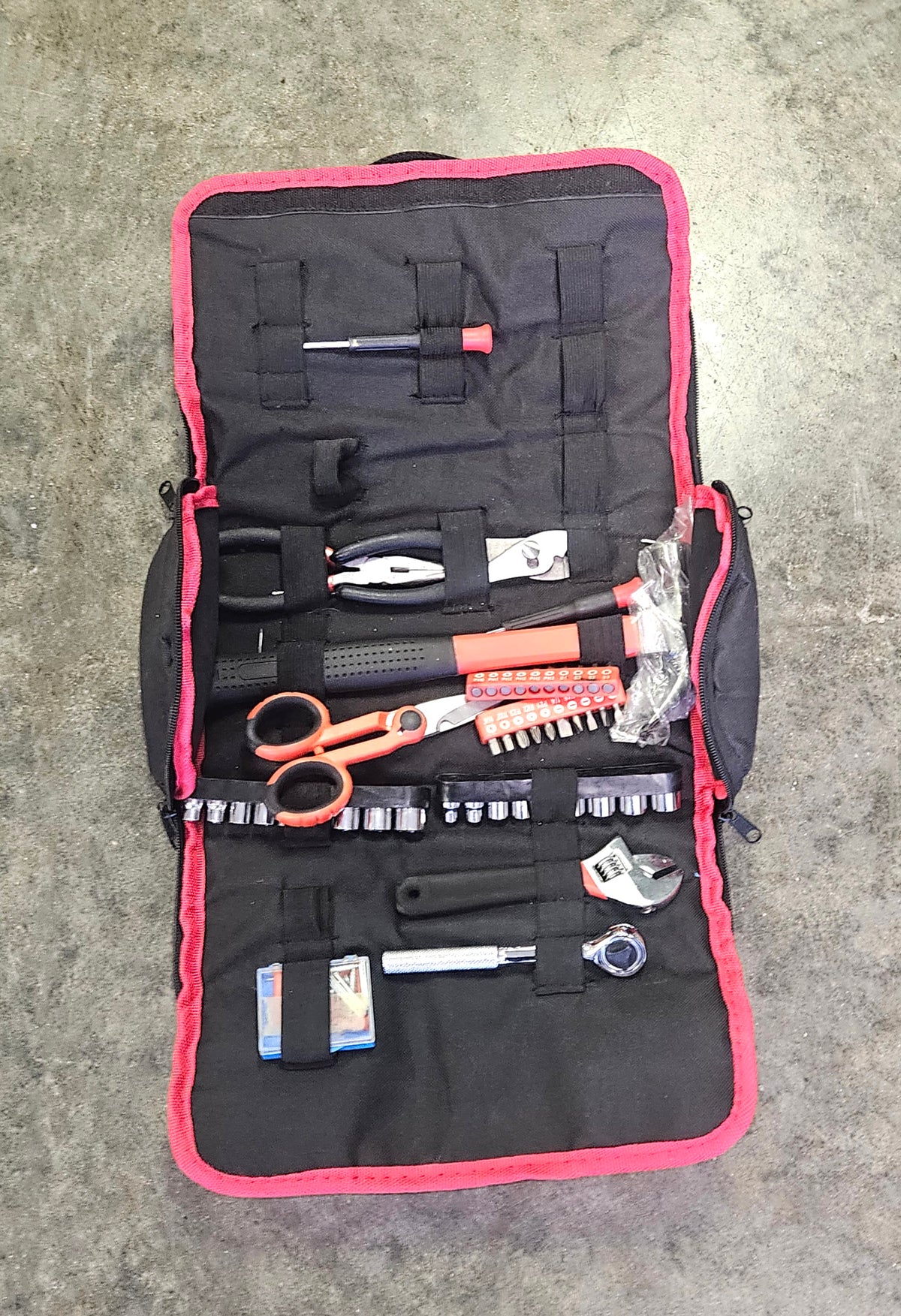 Ultra Steel Household Hand Tool Set Roll Up Organizer Bag