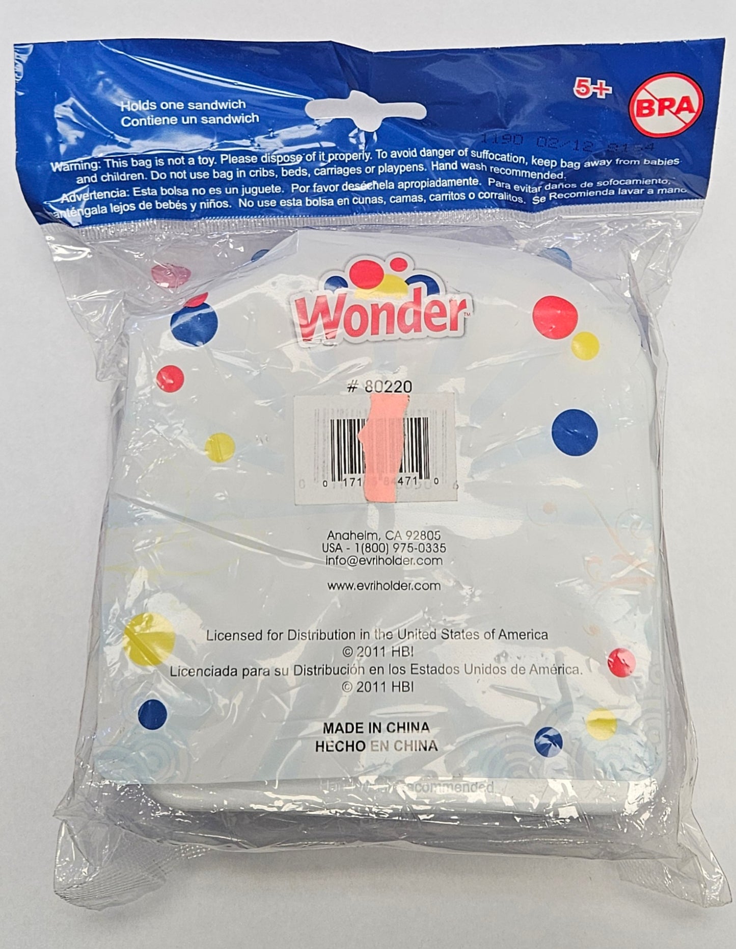 Wonder Bread Sandwich Container - Blue