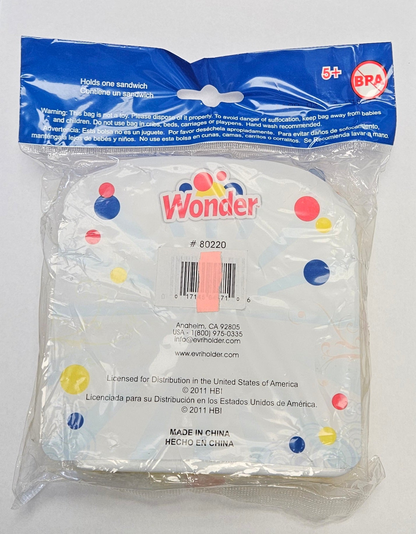 Wonder Bread Sandwich Container- Yellow