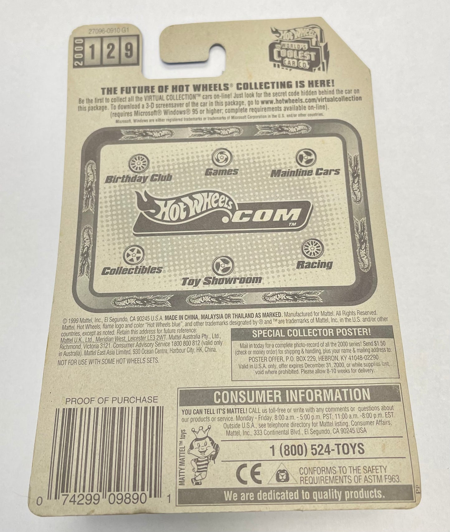 2000 Hot Wheels Virtual Collection Turbolence #129 Grey Silver
