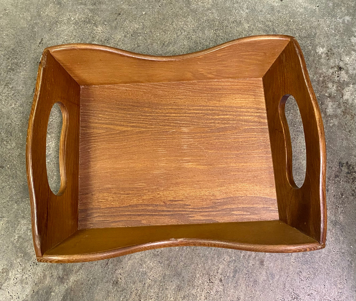 Vintage 1982 Teleflora Wooden Serving Tray with Divided Plastic Liner