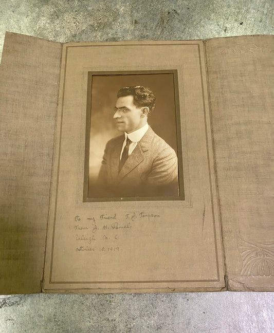 Antique 1919 Signed Men's Cabinet Portrait Photo - Raleigh, North Carolina Interest