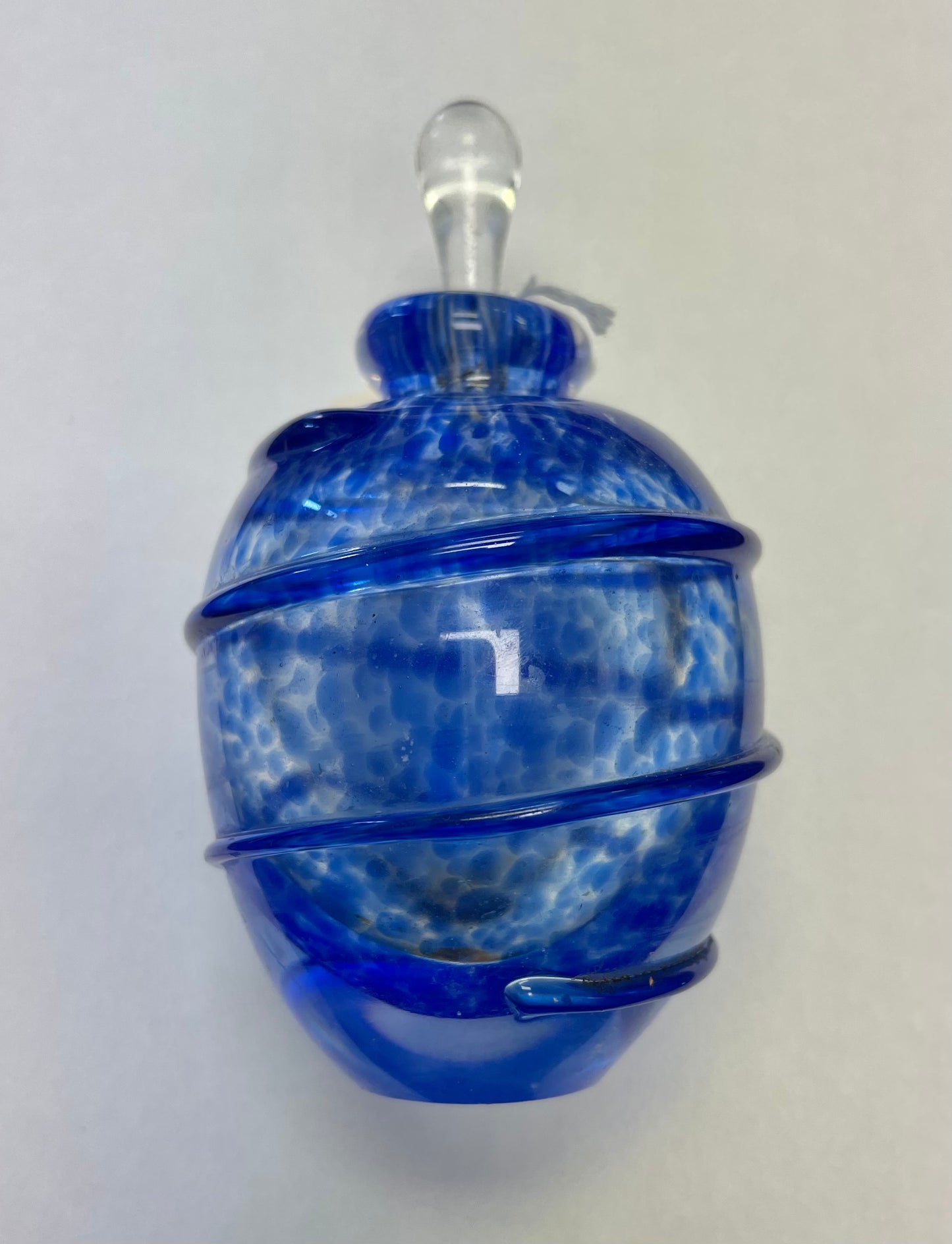 Cobalt Snake Vintage Czech Style Art Glass Perfume Bottle