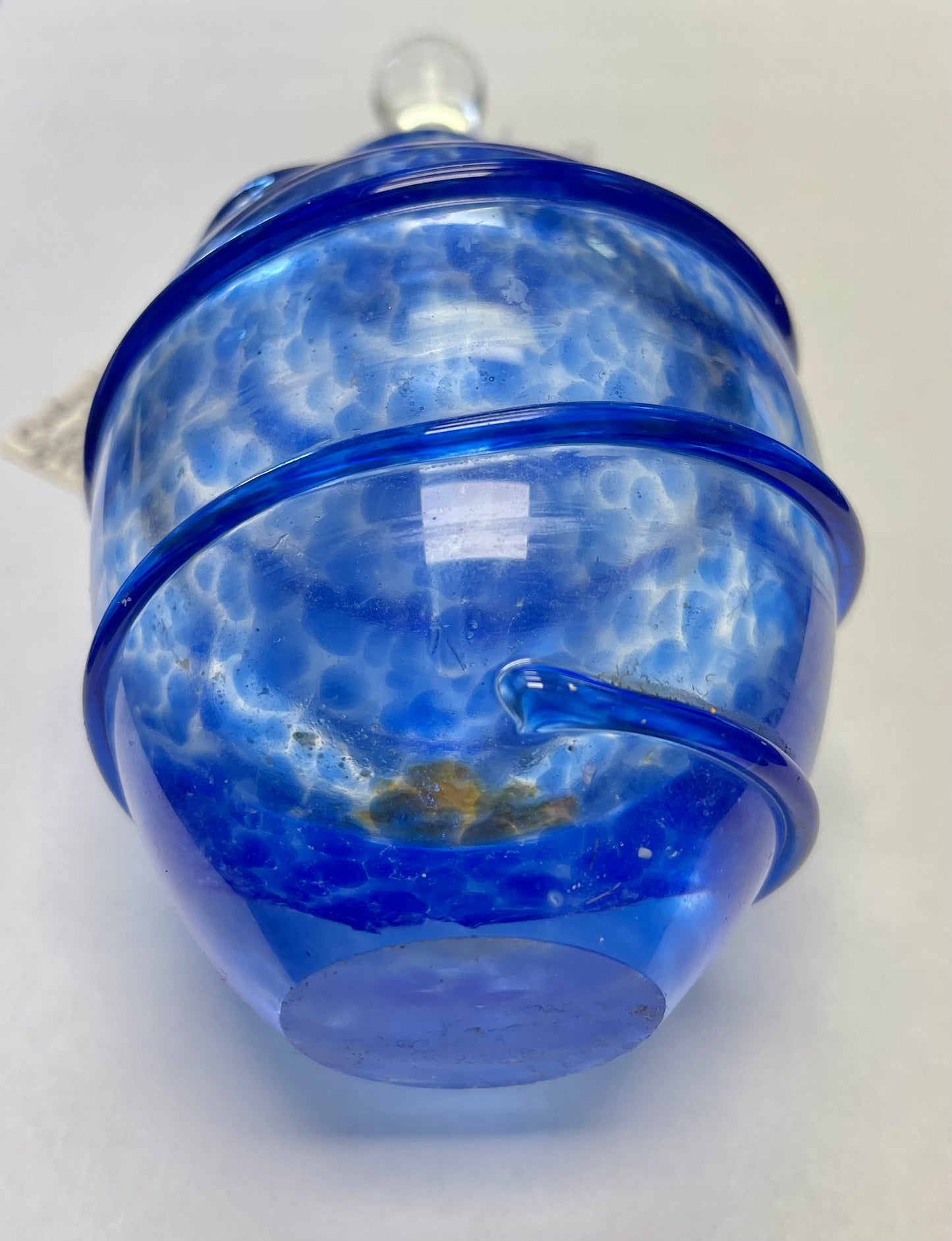 Cobalt Snake Vintage Czech Style Art Glass Perfume Bottle