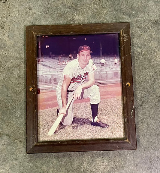 Framed Brooks Robinson Signed Vintage Photo Baltimore Orioles Hall of Fame