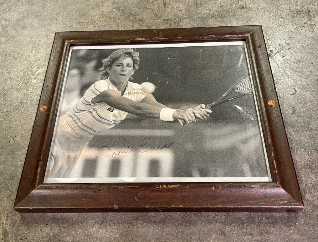 Framed Chris Evert Autographed Signed Photo Vintage Tennis Legend Inscribed