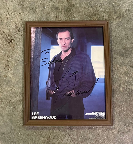 Framed Lee Greenwood Signed Autographed Vintage Promo Photo 8x10 To Sydney
