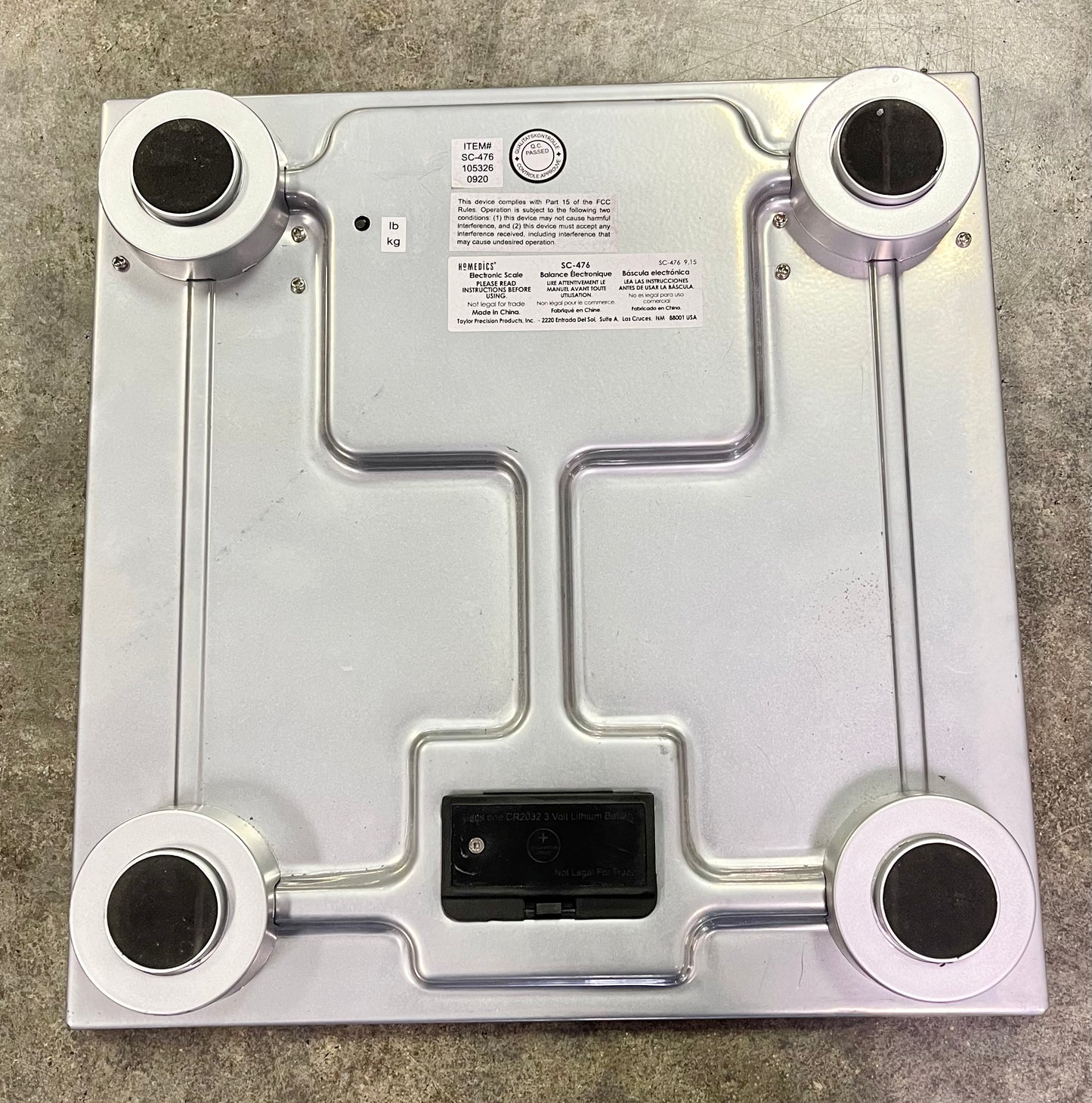 HoMedics Gray Stone Digital Scale