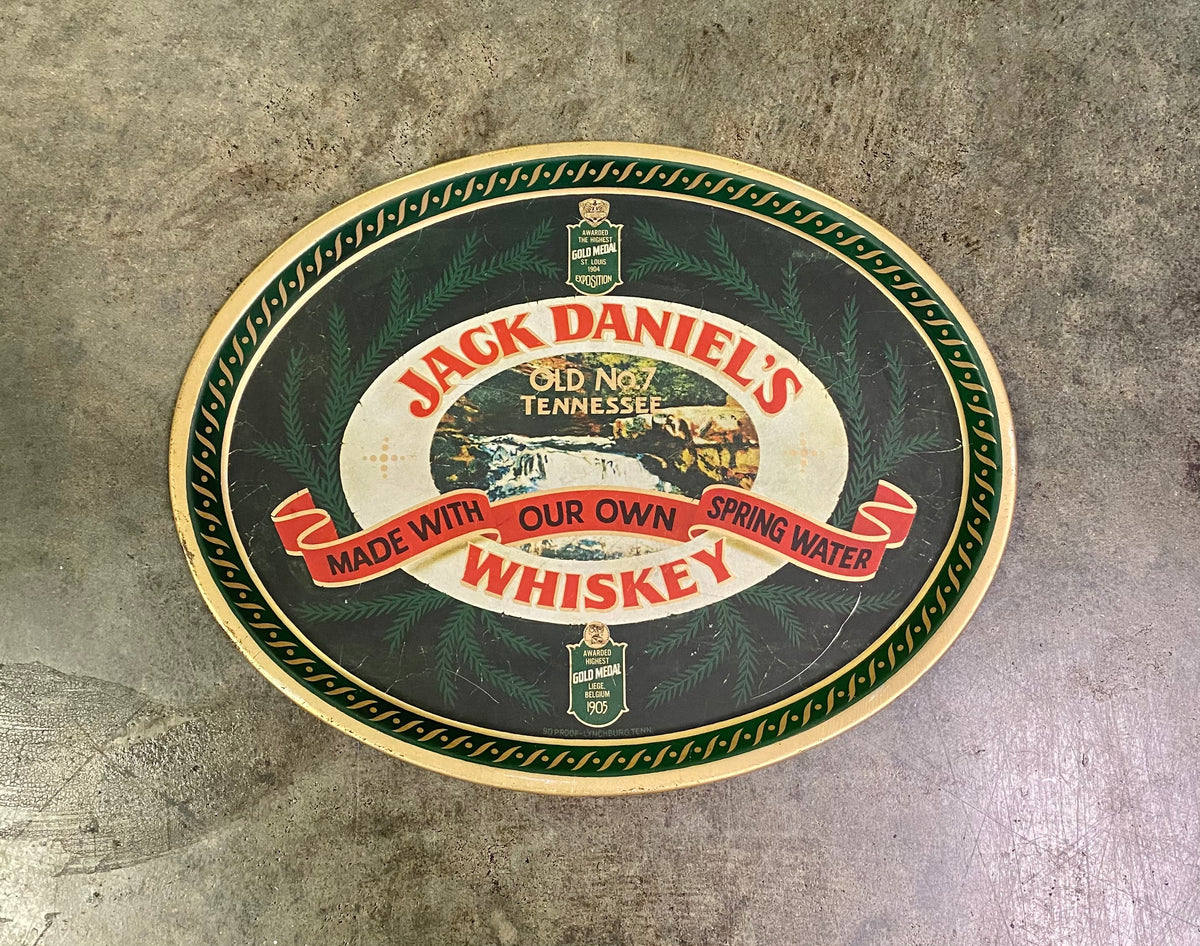 Vintage Jack Daniel's Old No. 7 Tin Bar Serving Tray