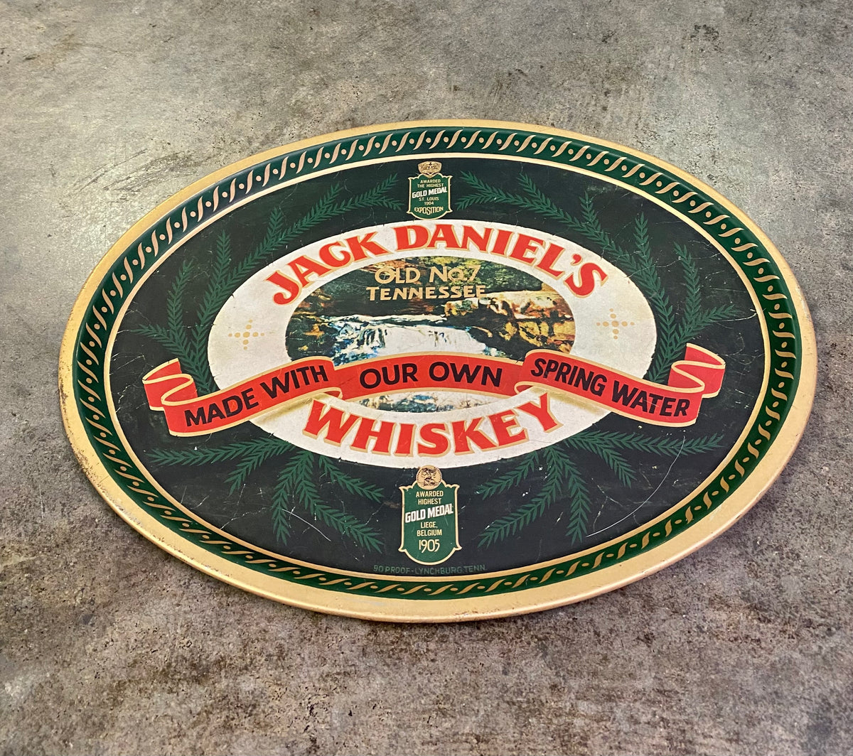 Vintage Jack Daniel's Old No. 7 Tin Bar Serving Tray