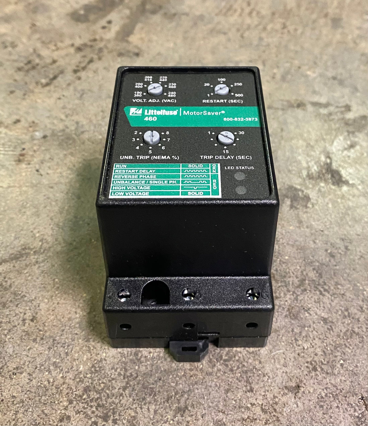 Littelfuse SymCom MotorSaver 460 3-Phase Voltage Monitor Relay 190-480VAC