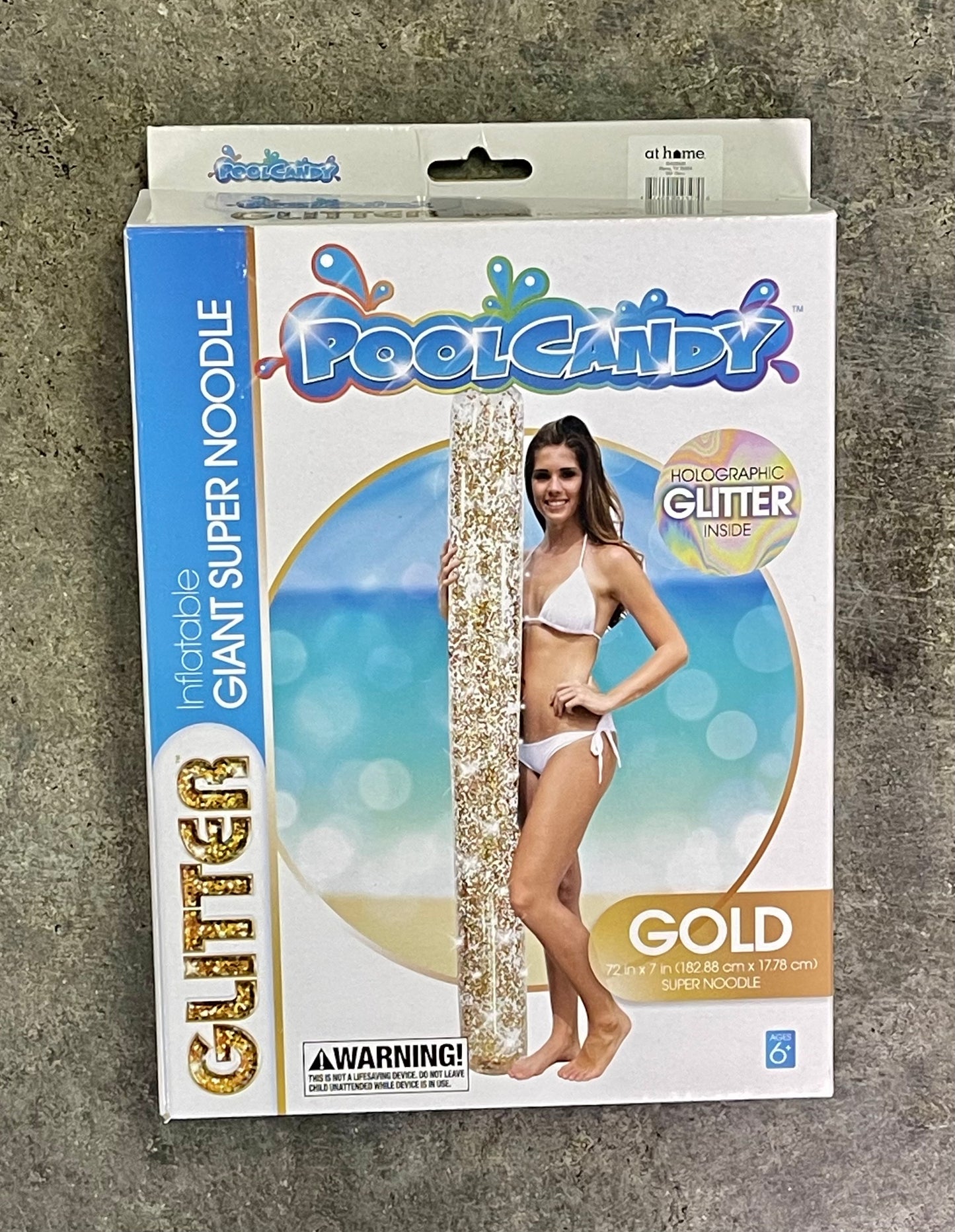 Pool Candy Glitter Inflatable Giant Super Noodle - Gold