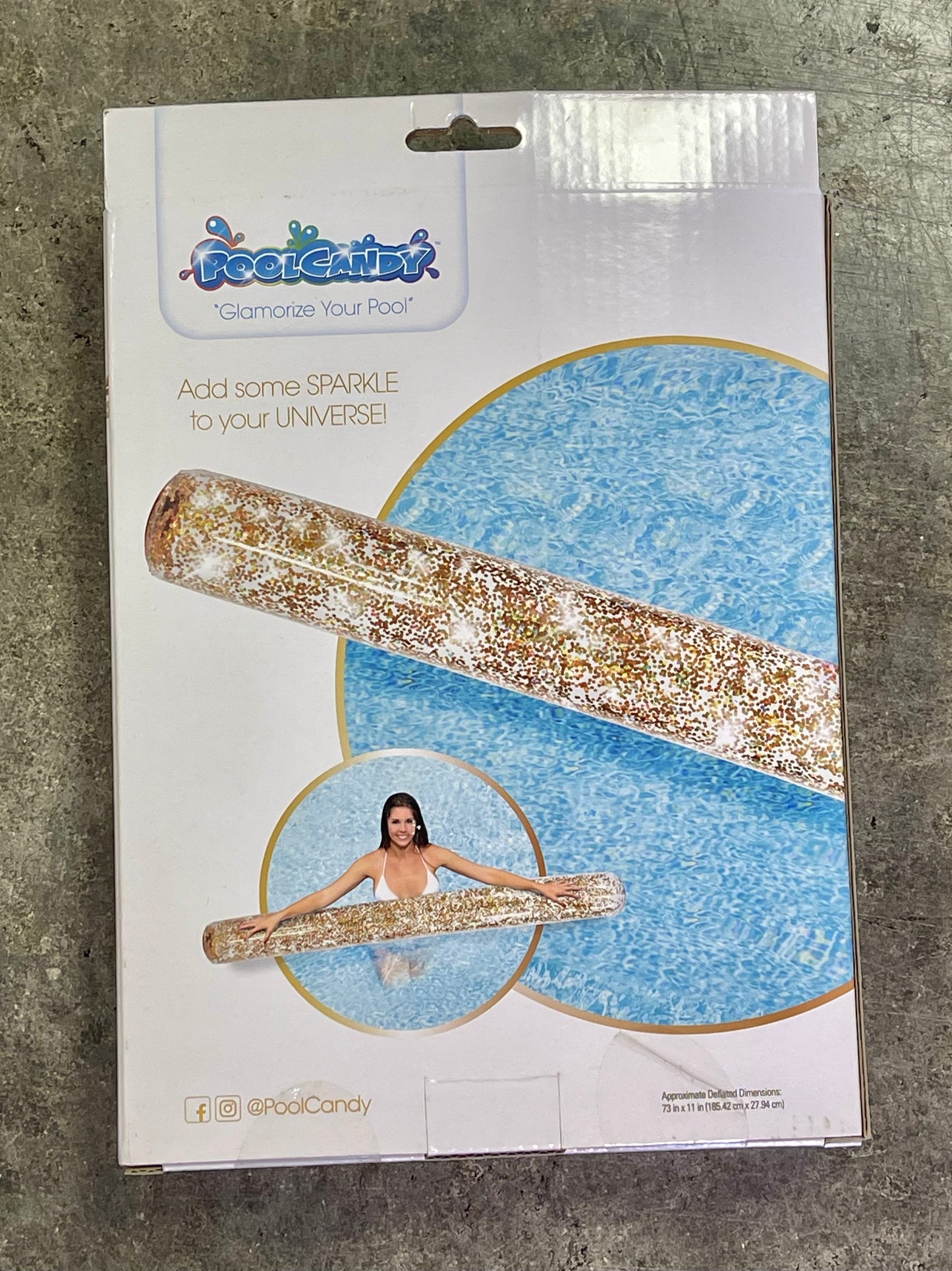 Pool Candy Glitter Inflatable Giant Super Noodle - Gold