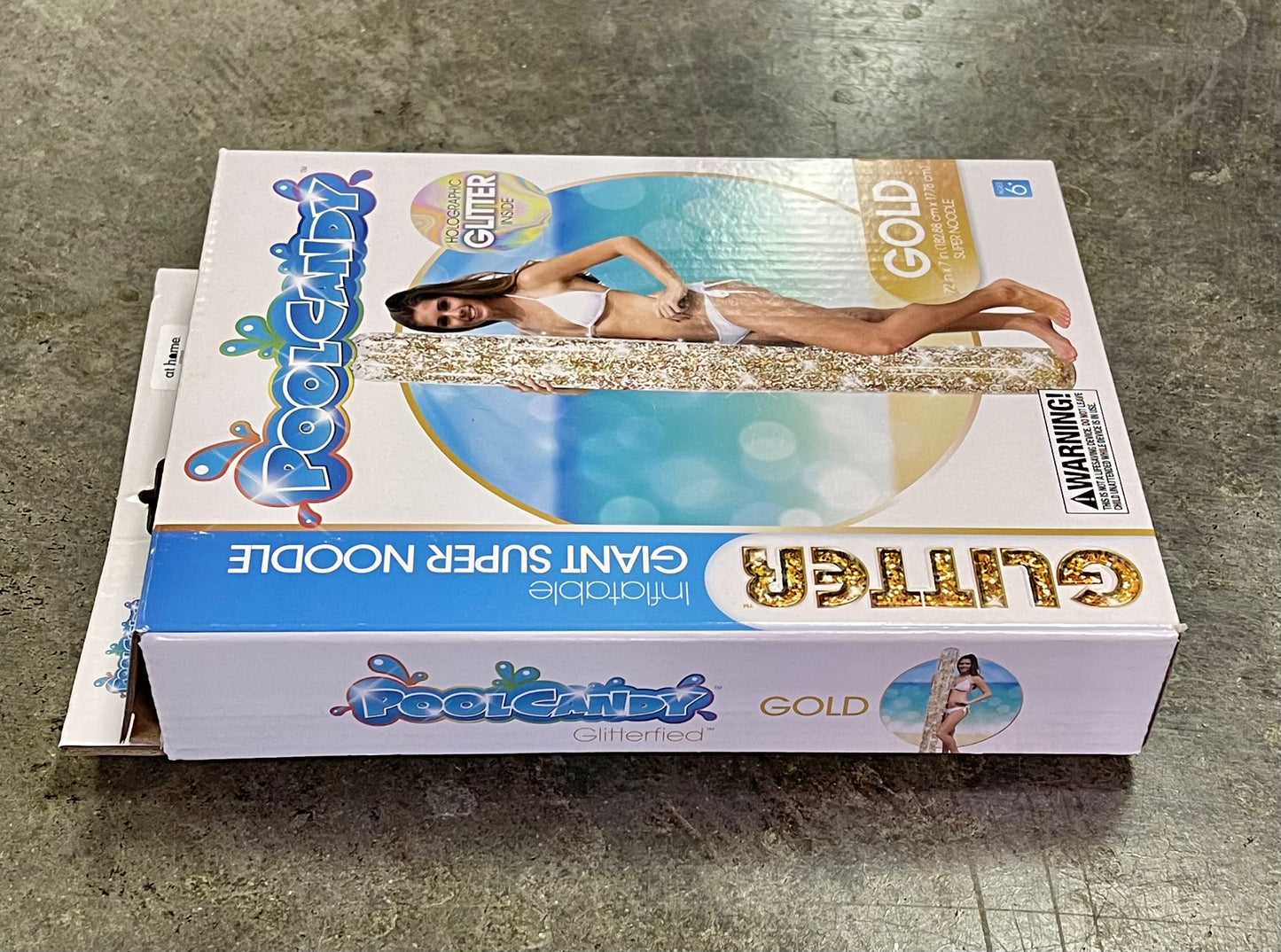 Pool Candy Glitter Inflatable Giant Super Noodle - Gold