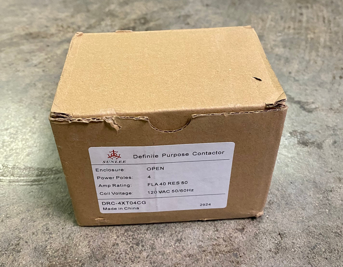 Sunlee DRC-4XT04CG Definite Purpose Contactor 4 Pole 40A FLA 120V Coil