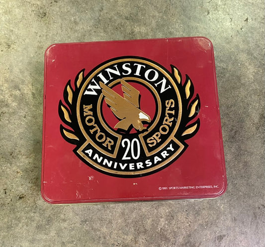 Vintage 1991 Winston Motor Sports 20th Anniversary Collector Tin NASCAR Box Retro