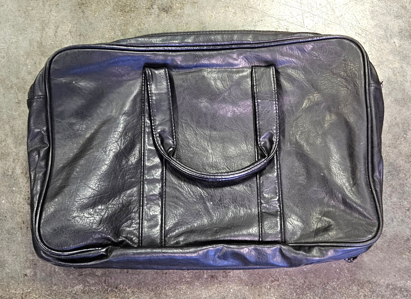 Vintage Black Leather Briefcase Satchel Laptop Case