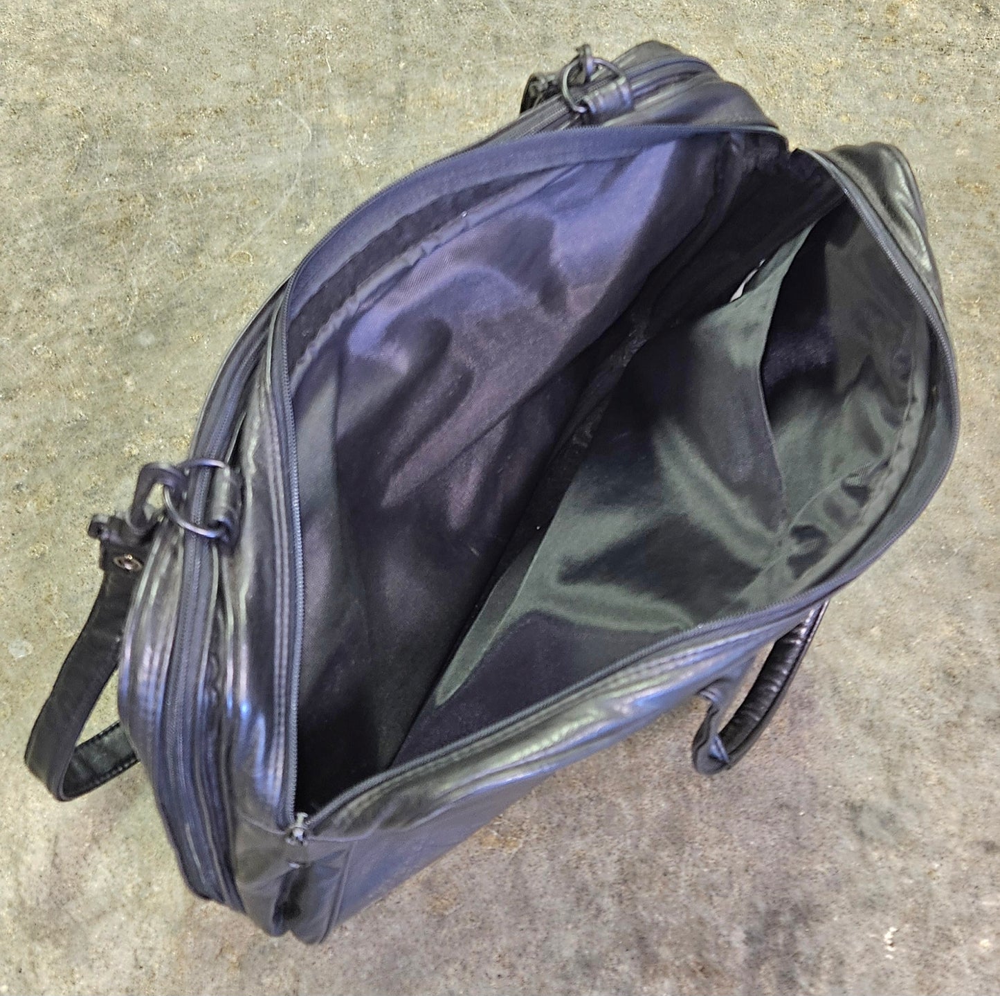 Vintage Black Leather Briefcase Satchel Laptop Case