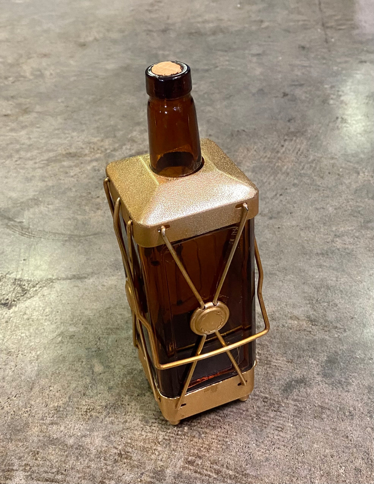 Vintage Mid-Century Swiss Harmony Musical Lantern Whiskey Decanter