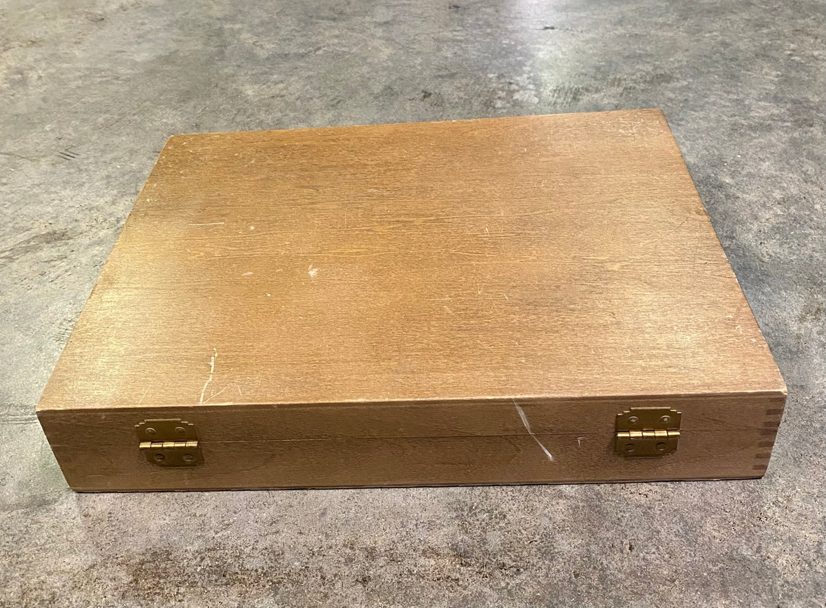 Vintage Naken's Wooden Silverware Chest