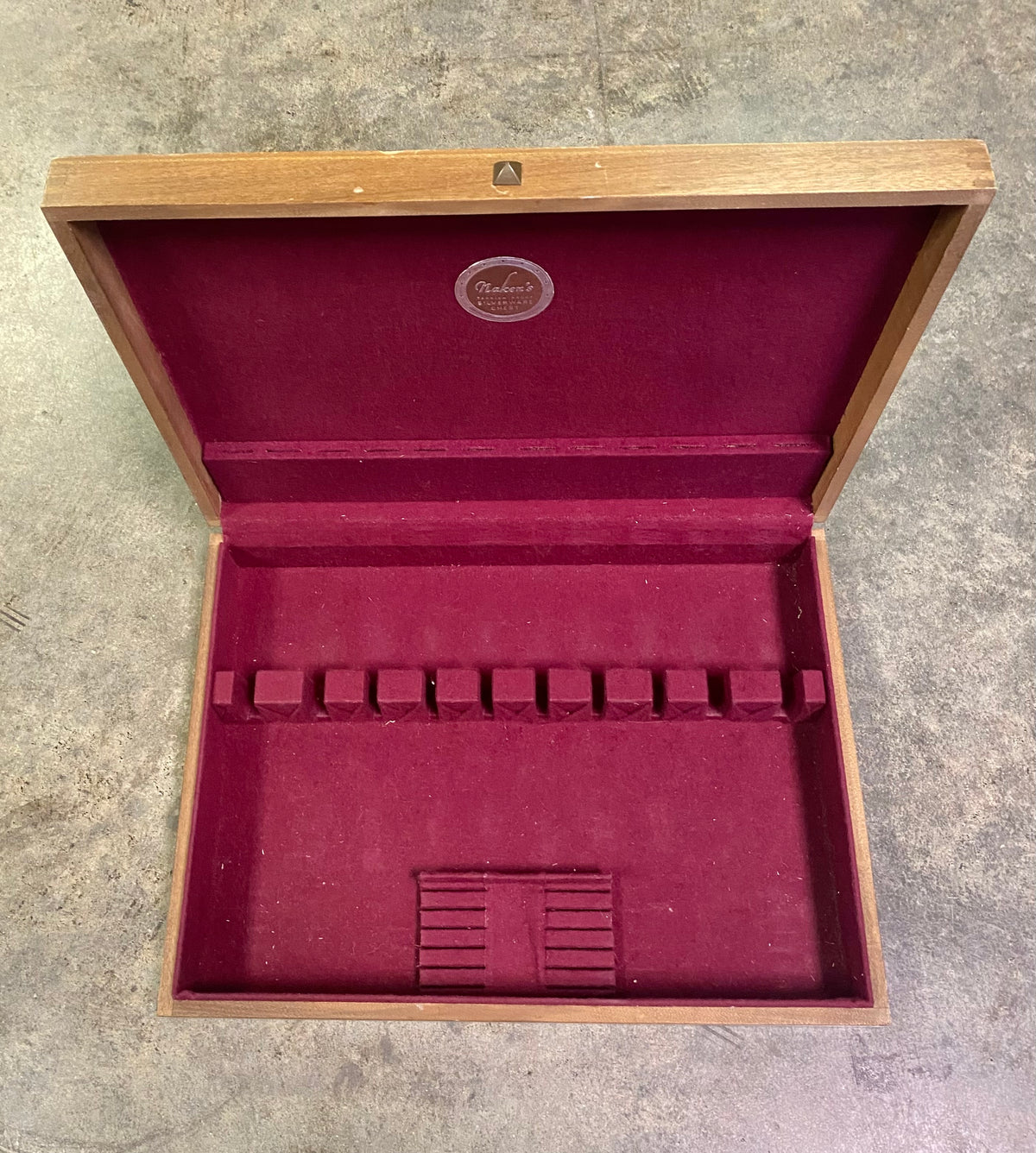 Vintage Naken's Wooden Silverware Chest