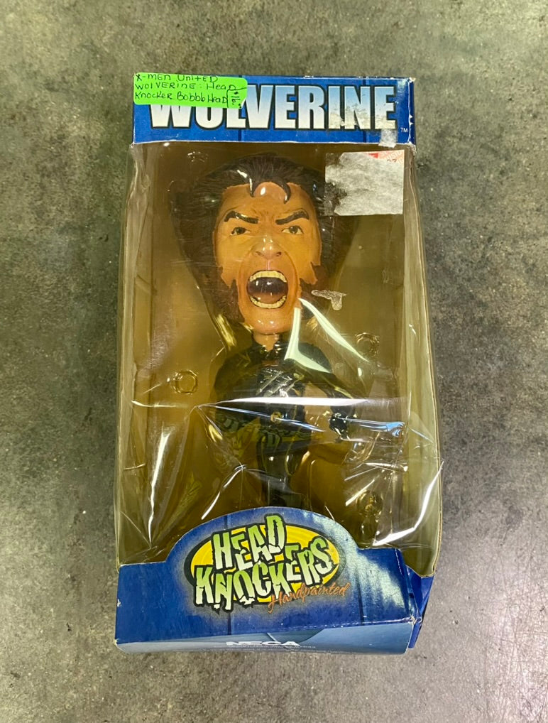 Vintage 2003 NECA X-Men United Wolverine Head Knockers Bobblehead Figure In Box