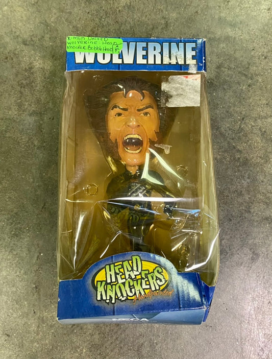 Vintage 2003 NECA X-Men United Wolverine Head Knockers Bobblehead Figure In Box