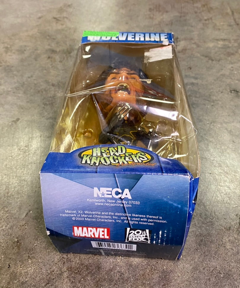 Vintage 2003 NECA X-Men United Wolverine Head Knockers Bobblehead Figure In Box