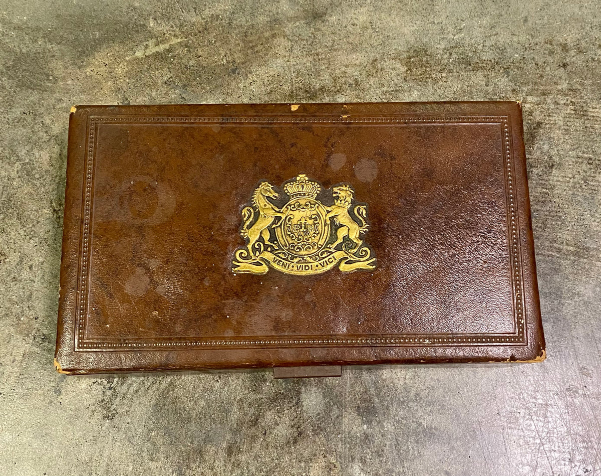Vintage Smith Crafted Chicago Brown Faux Leather Wooden Box 359
