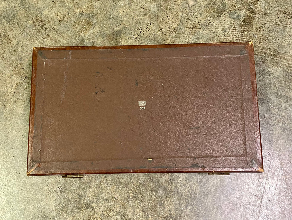 Vintage Smith Crafted Chicago Brown Faux Leather Wooden Box 359