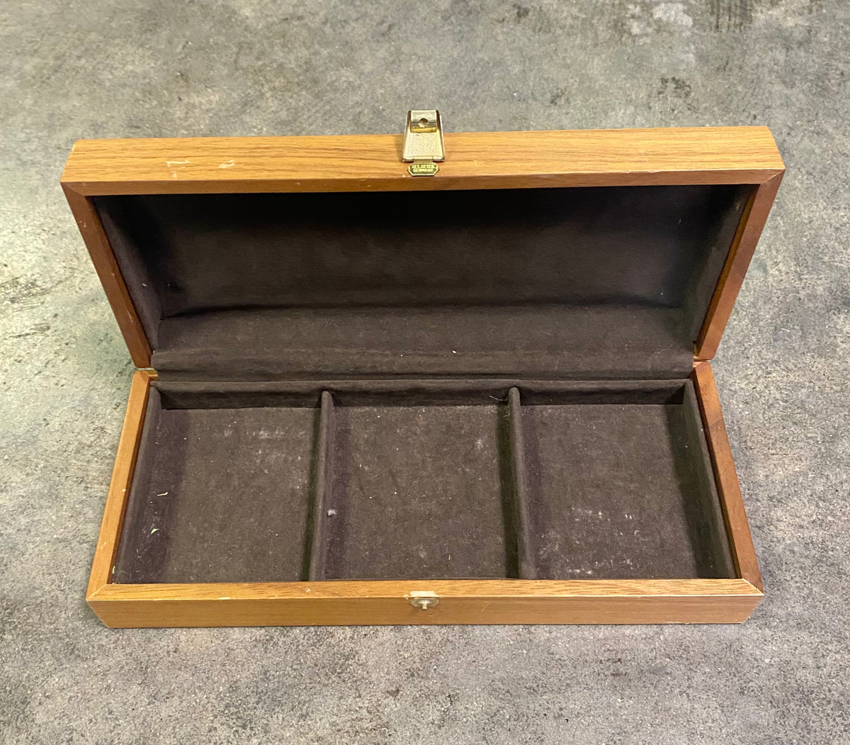 Vintage Three-Compartment Wooden Watch / Valet Box