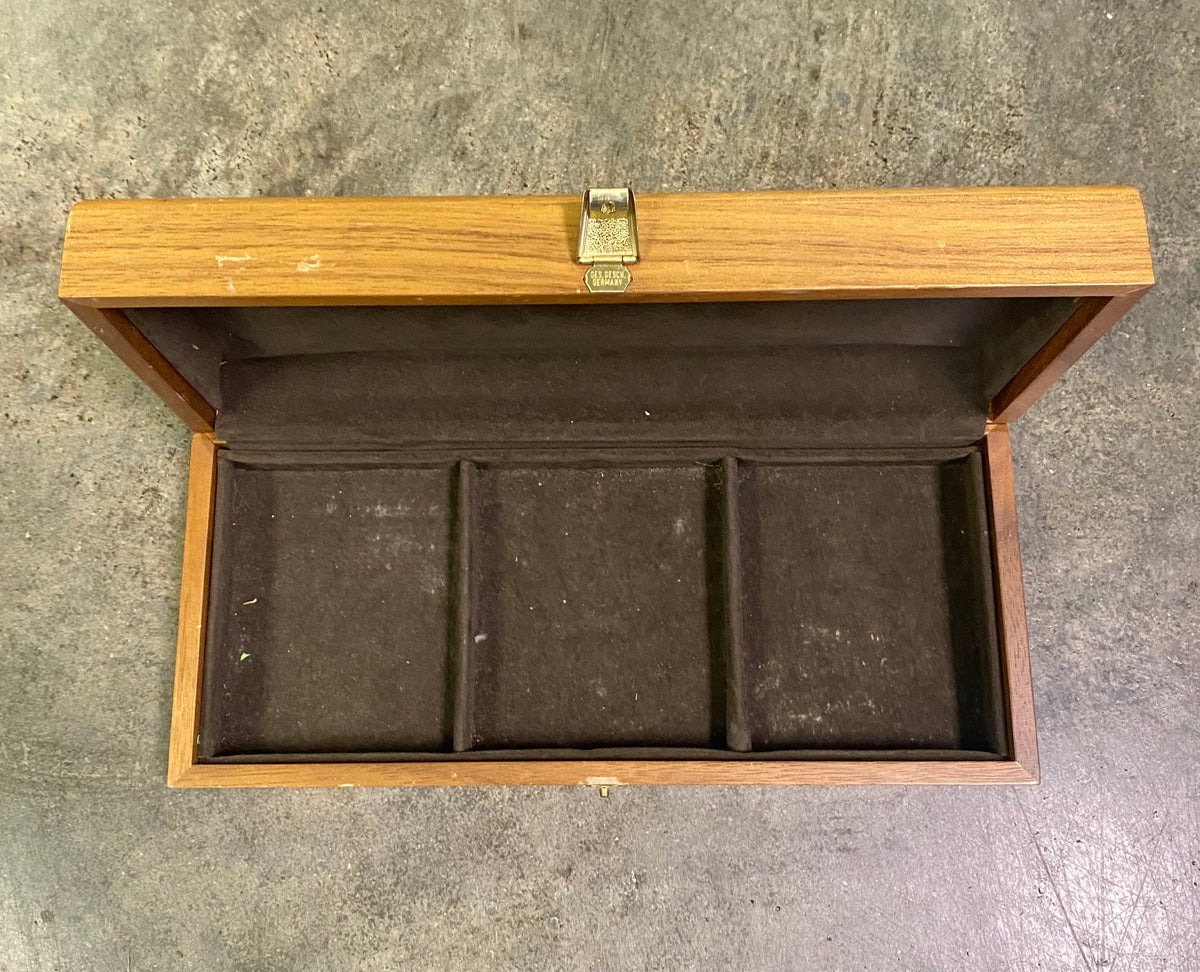 Vintage Three-Compartment Wooden Watch / Valet Box