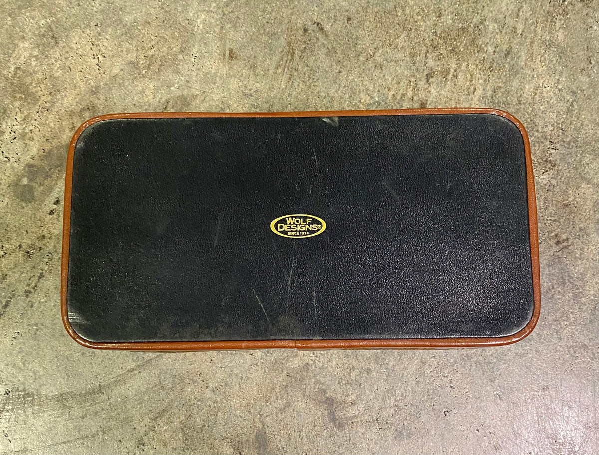 Vintage Wolf Designs Leather Jewelry Box