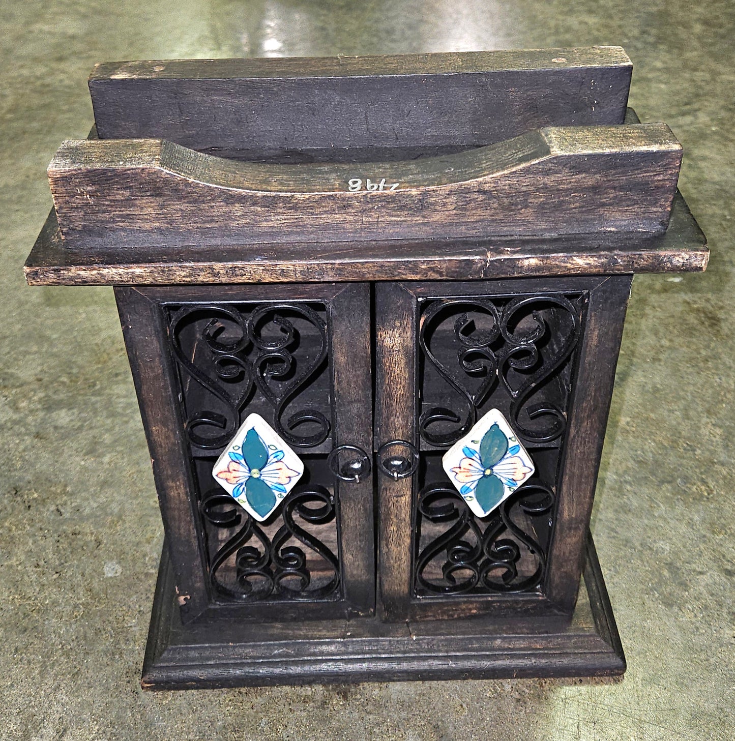 Vintage Wood Countertop Cabinet
