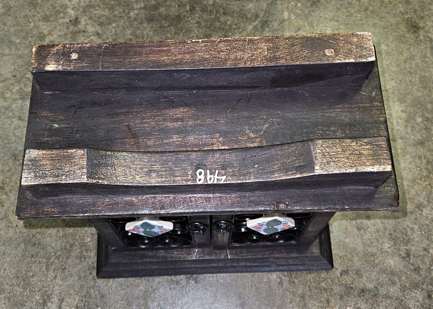 Vintage Wood Countertop Cabinet