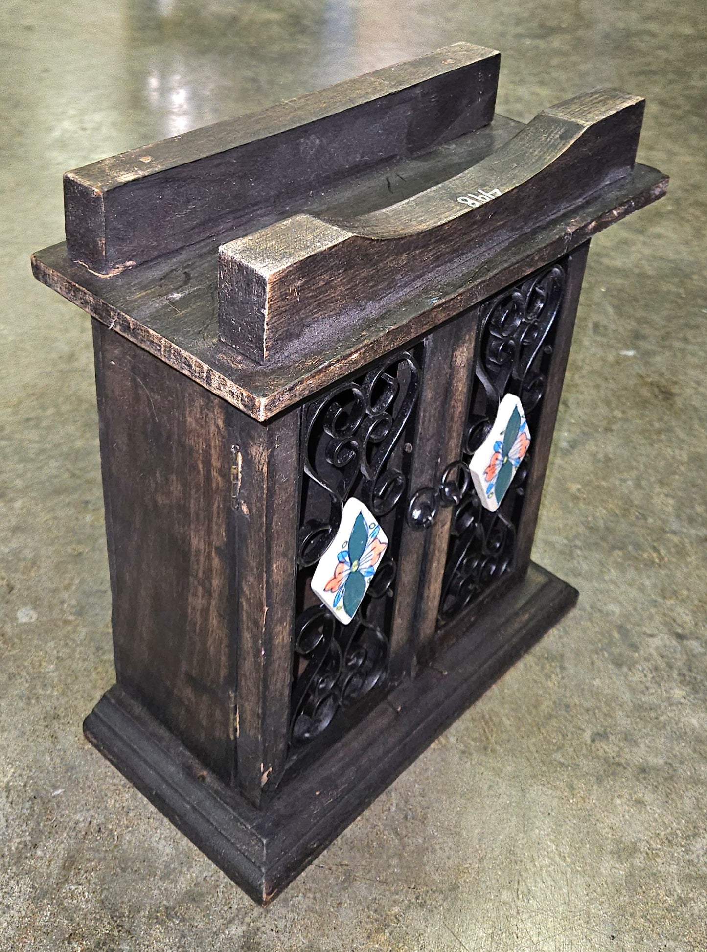 Vintage Wood Countertop Cabinet