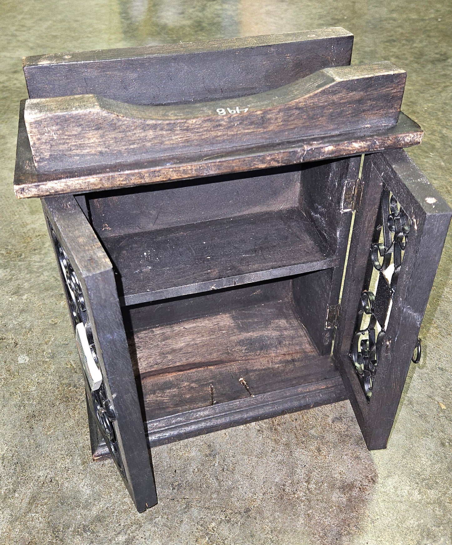 Vintage Wood Countertop Cabinet