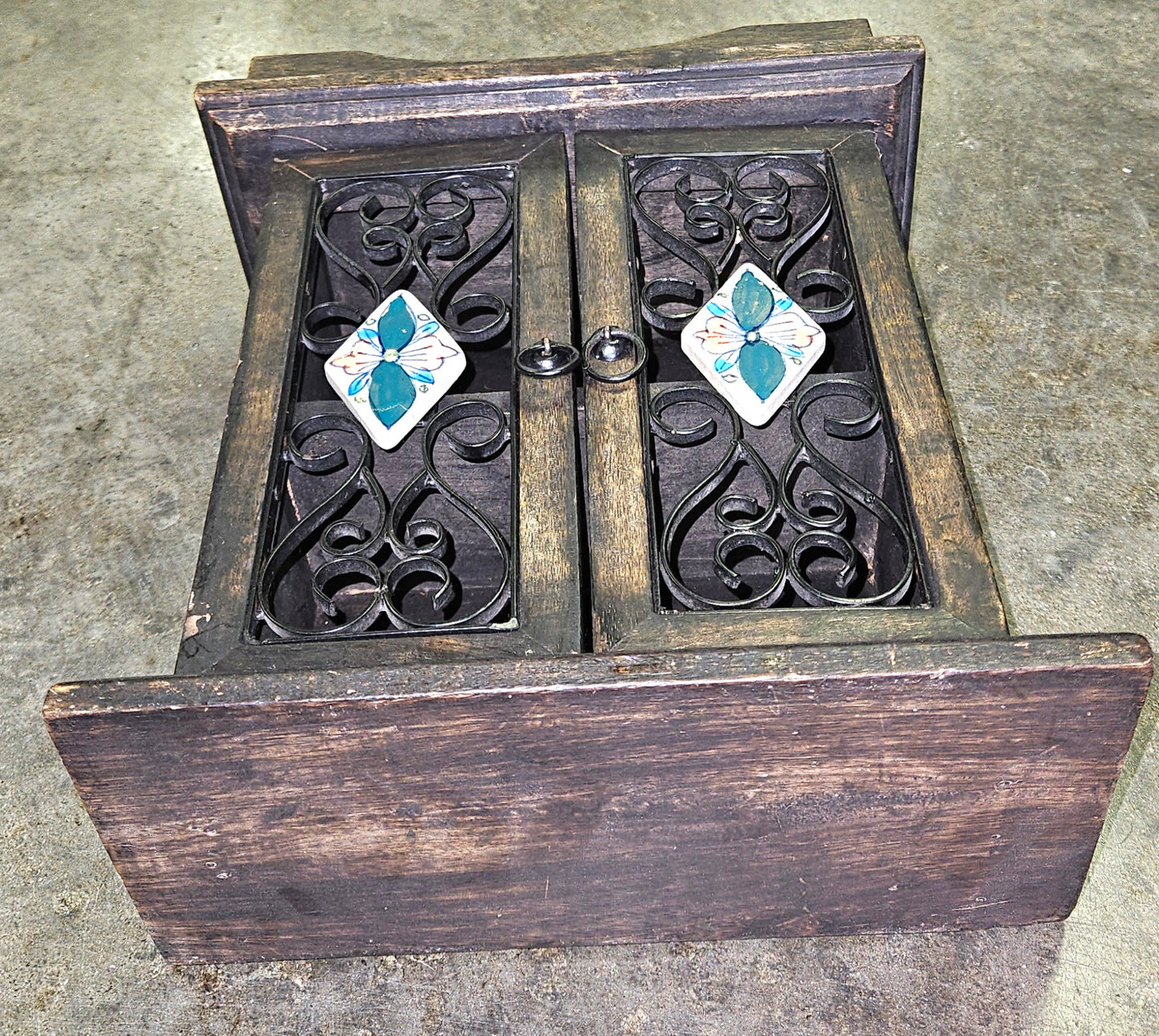 Vintage Wood Countertop Cabinet