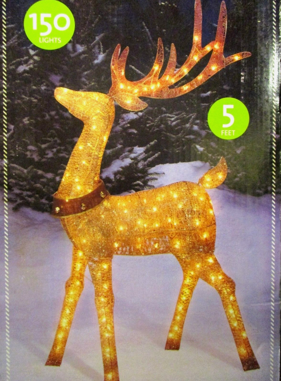 Winter Wonder Lit Champagne Deer