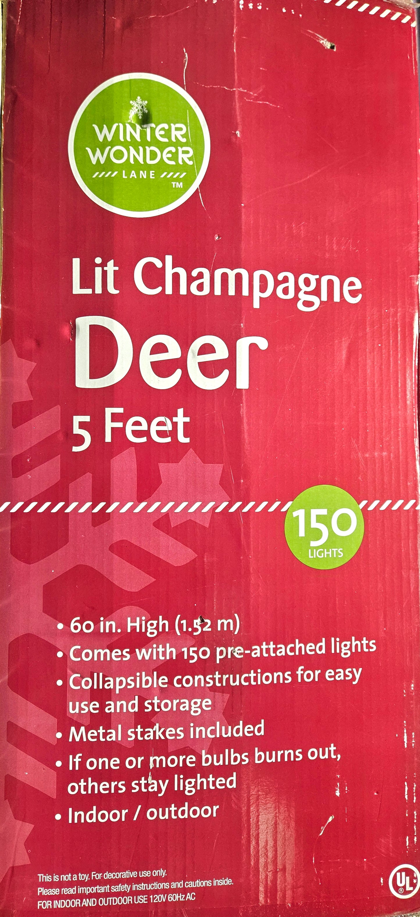 Winter Wonder Lit Champagne Deer