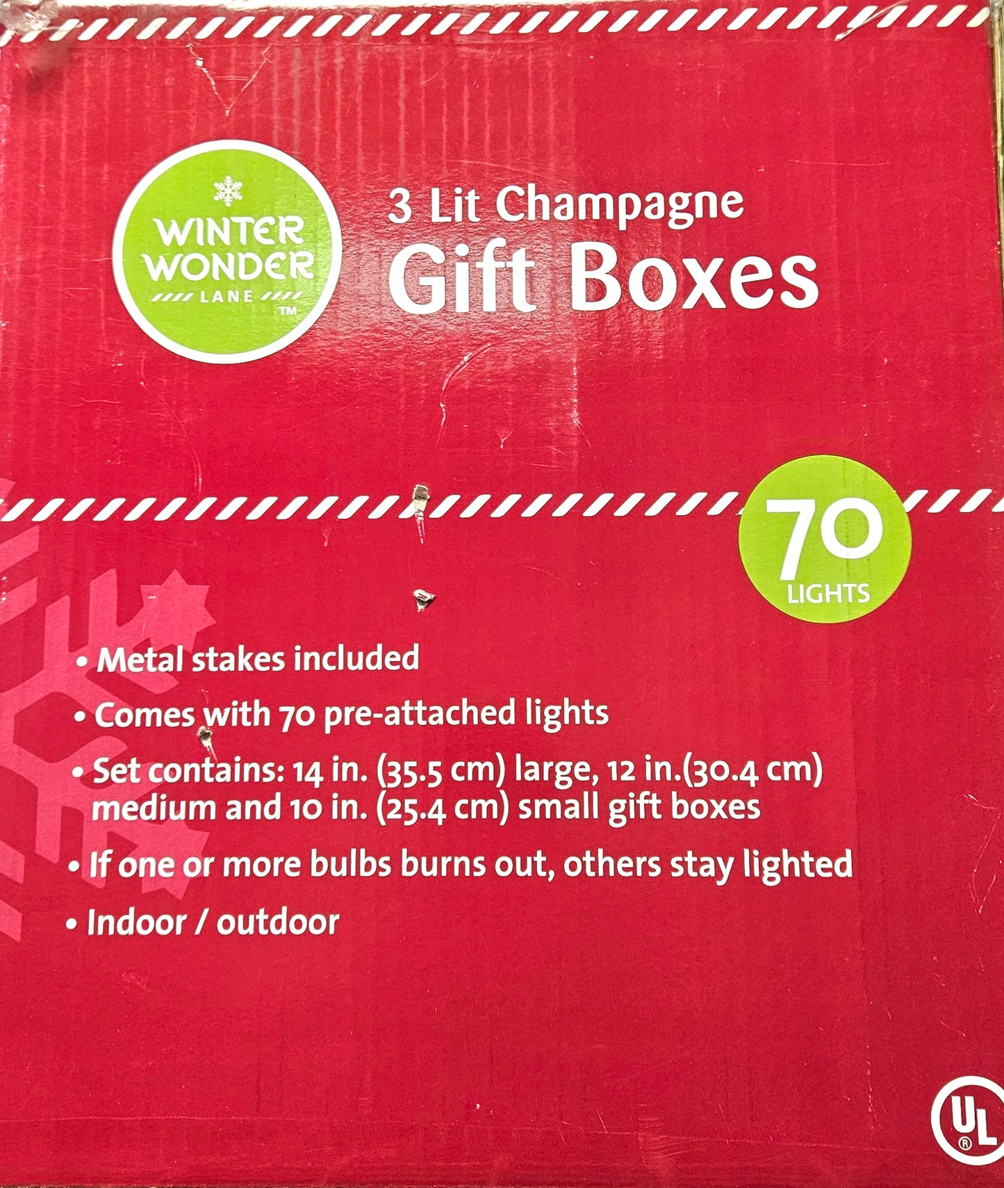 Winter Wonder  Lane 3  Lit Champagne Gift Boxes